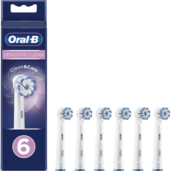 Oral-B Sensitive Clean Electric Toothbrush Heads - 6 Piece Bundle (2 Packs of 3)