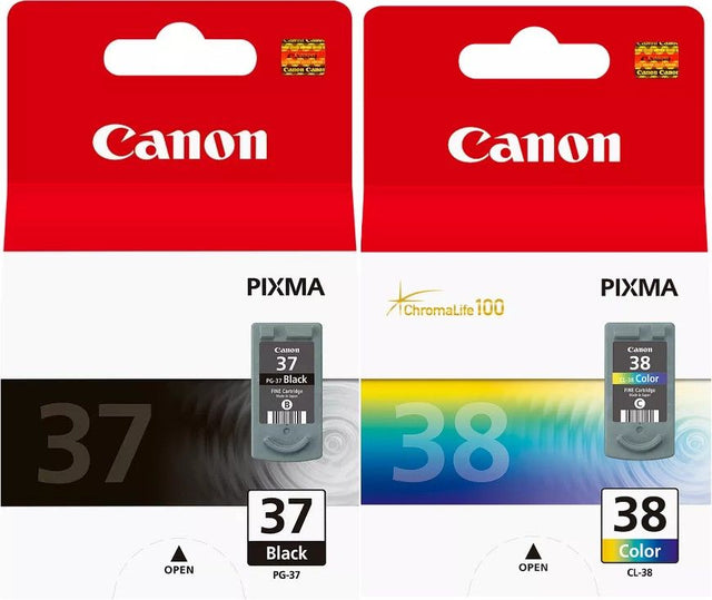 Canon PG-37 Black and CL-38 Colour Ink Cartridge Bundle Pack