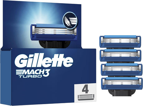 Gillette Mach3 Turbo Razor Blades - 4 Pack