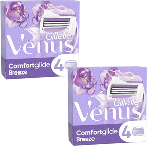 Gillette Venus ComfortGlide Breeze Razor Blades - 8 Piece Bundle (2 Packs of 4)