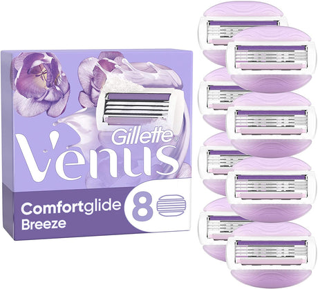 Gillette Venus ComfortGlide Breeze Razor Blades - 8 Piece Bundle (2 Packs of 4)
