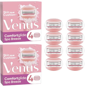 Gillette Venus ComfortGlide Spa Breeze Razor Blades - 8 Piece Bundle (2 Packs of 4)