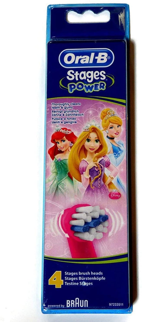 Oral-B Stages Power Disney Princess Kids Electric Toothbrush Heads - 4 Pack