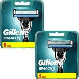 Gillette Mach3 Razor Blades - 16 Piece Bundle (2 Packs of 8)