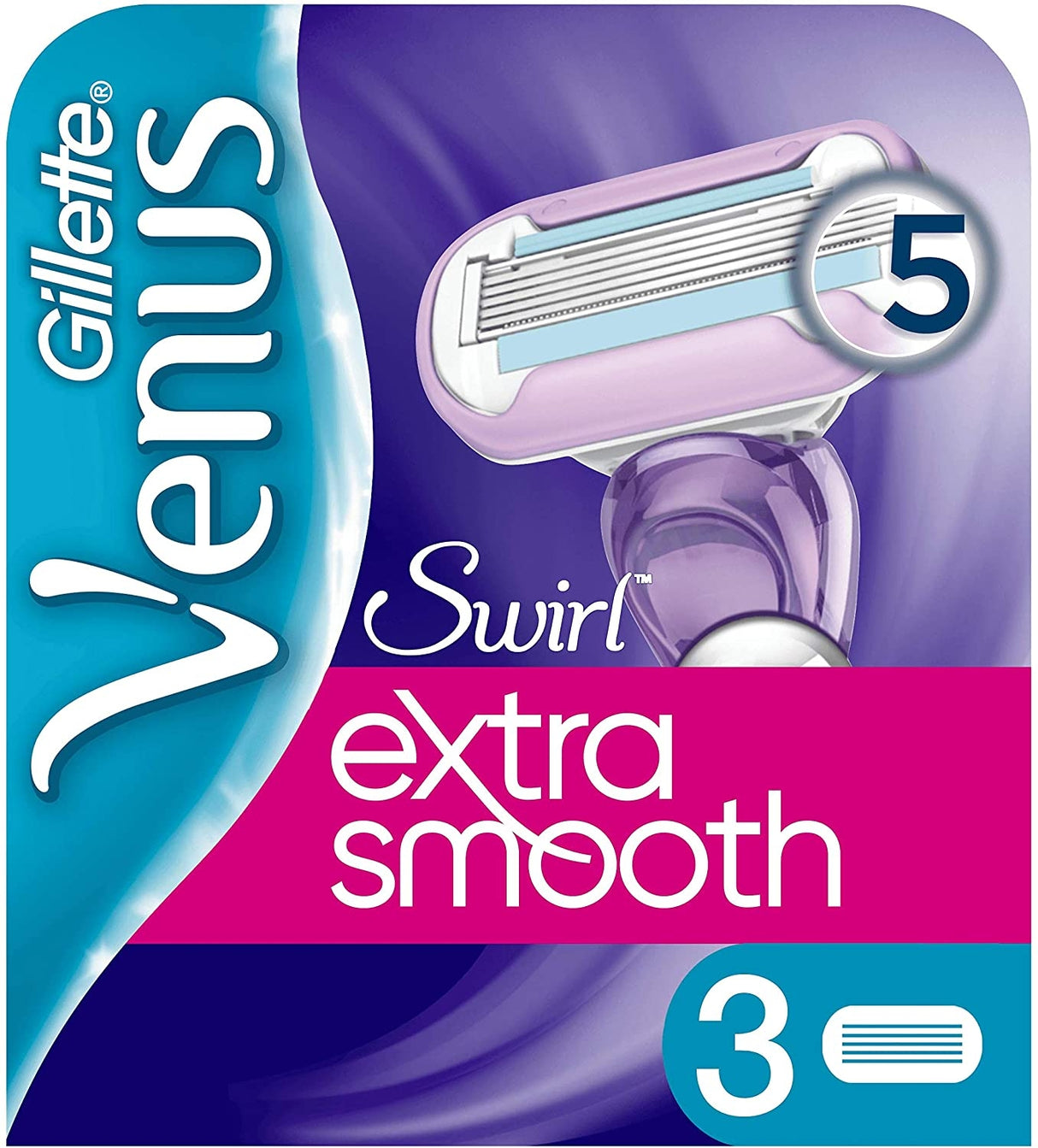 Gillette Venus Extra Smooth Swirl Razor Blades - 3 Pack