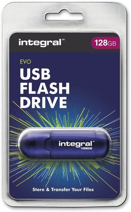 Integral INFD128GBEVOBL Memory Evo 128 GB USB 2.0 Flash Drive Blue