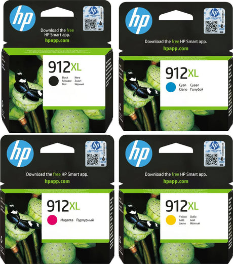 HP 912XL Black Cyan Magenta Yellow Ink Cartridge Bundle Pack