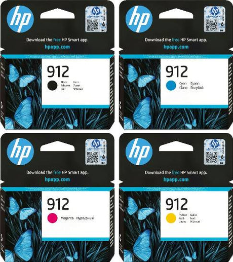 HP 912 Black Cyan Magenta Yellow Ink Cartridge Bundle Pack