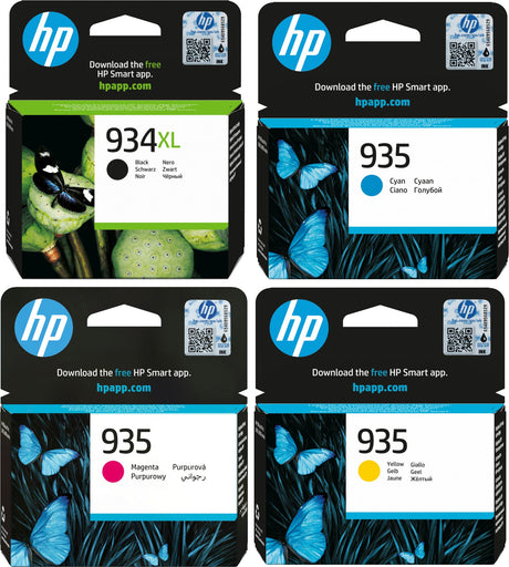 HP 934XL Black and 935 Cyan Magenta Yellow Ink Cartridge Bundle Pack