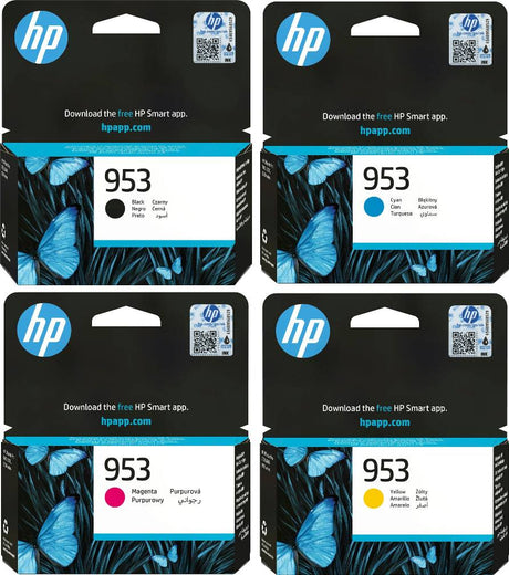 HP 953 Black Cyan Magenta Yellow Ink Cartridge Bundle Pack