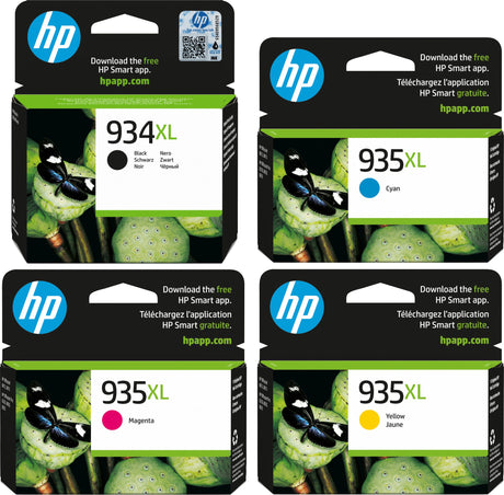 HP 934XL Black and 935XL Cyan Magenta Yellow Ink Cartridge Bundle Pack