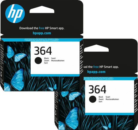 HP 364 Black Ink Cartridge Twin Pack