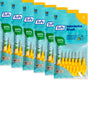 TePe Yellow Fine 0.70mm - 6 Packets of 8 - (48 Brushes) Bundle