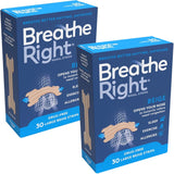Breathe Right Snoring Congestion Relief Nasal Strips Large Original 30 Strips - 2 Packs