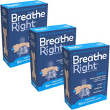Breathe Right Snoring Congestion Relief Nasal Strips Small/Medium Original 30 Strips - 3 Packs