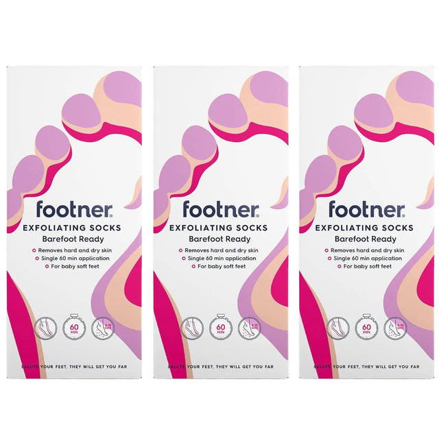 Footner Exfoliating Socks 1 pair (3 Pack)
