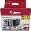 Canon PGI-1500XL Black Cyan Magenta Yellow Ink Cartridge Combo Pack - 9182B010