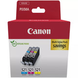 Canon CLI-521 Cyan Magenta Yellow Ink Cartridge Combo Pack - 2934B015