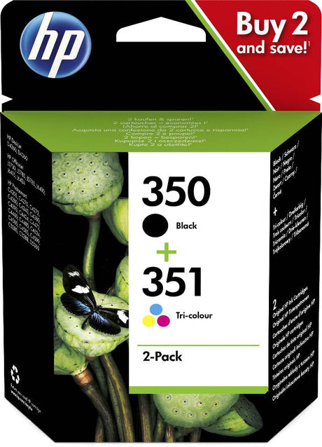 HP 350 Black and 351 Colour Ink Cartridge Combo Pack - SD412EE