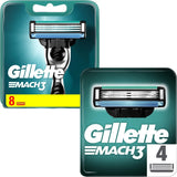 Gillette Mach3 Razor Blades - 12 Piece Bundle (8 Pack and 4 Pack)