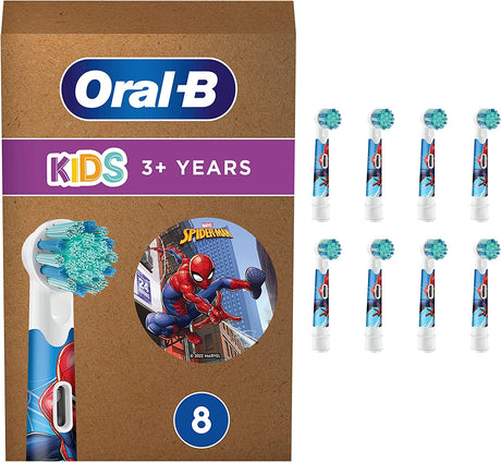 Oral-B Stages Power Marvel Spiderman Kids Electric Toothbrush Heads 8 Piece Bundle (2 Packs of 4)