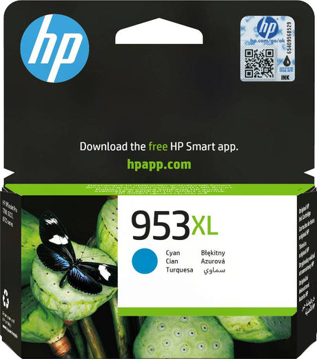 HP 953XL High Yield Cyan Ink Cartridge - F6U16AE