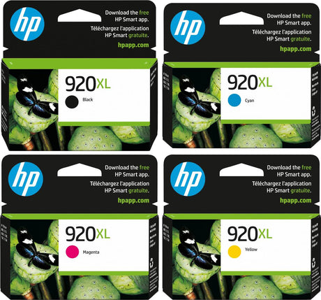 HP 920XL Black Cyan Magenta Yellow Ink Cartridge Bundle Pack