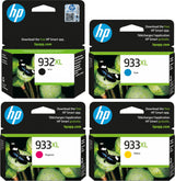 HP 932XL Black and 933XL Cyan Magenta Yellow Ink Cartridge Bundle Pack