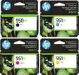 HP 950XL Black and 951XL Cyan Magenta Yellow Ink Cartridge Bundle Pack