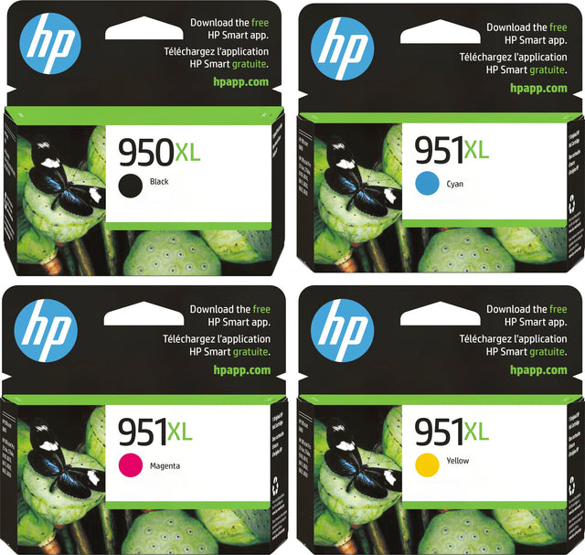 HP 950XL Black and 951XL Cyan Magenta Yellow Ink Cartridge Bundle Pack