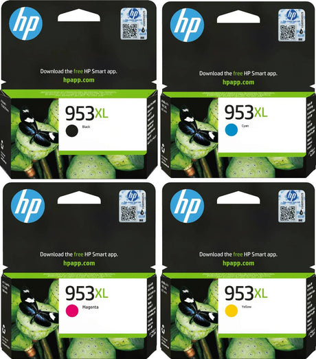 HP 953XL Black Cyan Magenta Yellow Ink Cartridge Bundle Pack