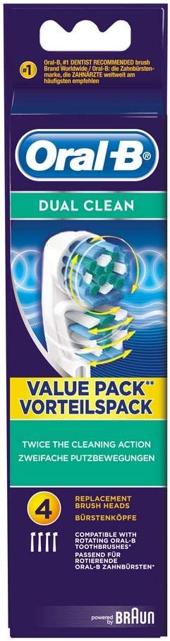 Oral-B Dual Clean Electric Toothbrush Heads - 4 Piece Bundle (2 Packs of 2) EOL