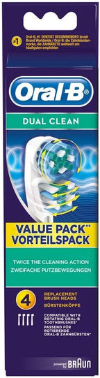 Oral-B Dual Clean Electric Toothbrush Heads - 4 Piece Bundle (2 Packs of 2) EOL