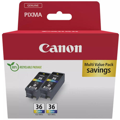 Canon CLI-36 Colour Ink Cartridge Twin Combo Pack - 1511B025