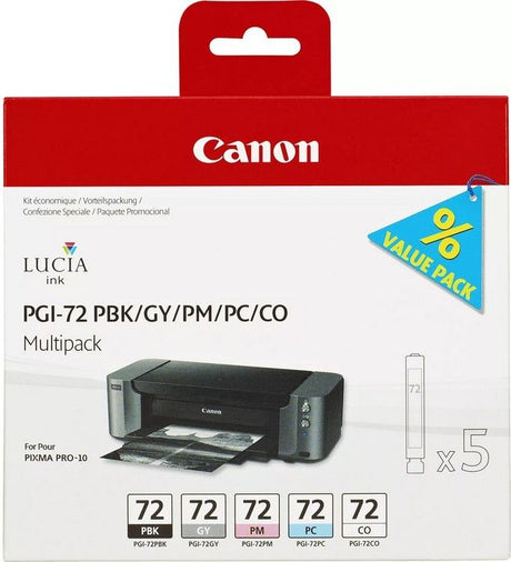 Canon PGI-72 Photo Black Grey Photo Magenta Photo Cyan Chroma Ink Cartridge Combo Pack - 6403B007