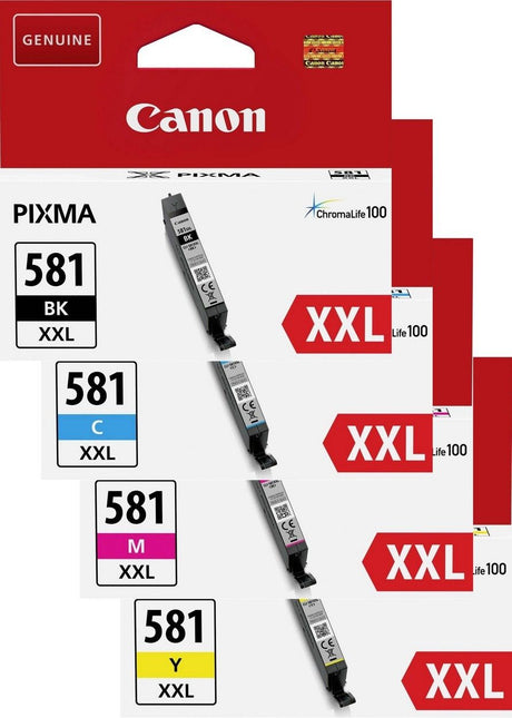 Canon CLI-581XXL Black Cyan Magenta Yellow Ink Cartridge Bundle Pack