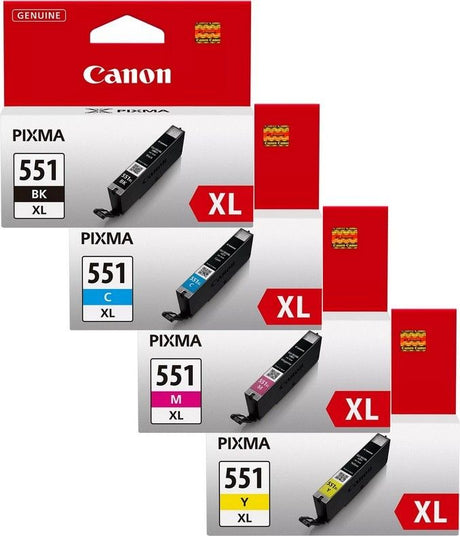 Canon CLI-551XL Black Cyan Magenta Yellow Ink Cartridge Bundle Pack