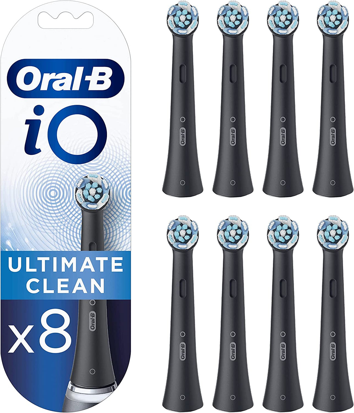 Oral-B iO Ultimate Clean Electric Toothbrush Heads Black - 8 Piece Bundle (2 Packs of 4)