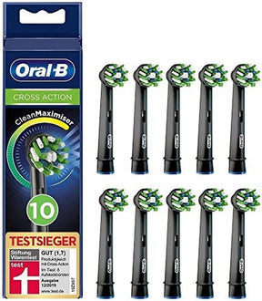 Oral-B CrossAction Black Electric Toothbrush Heads with CleanMaximiser - 10 Pack (EOL)