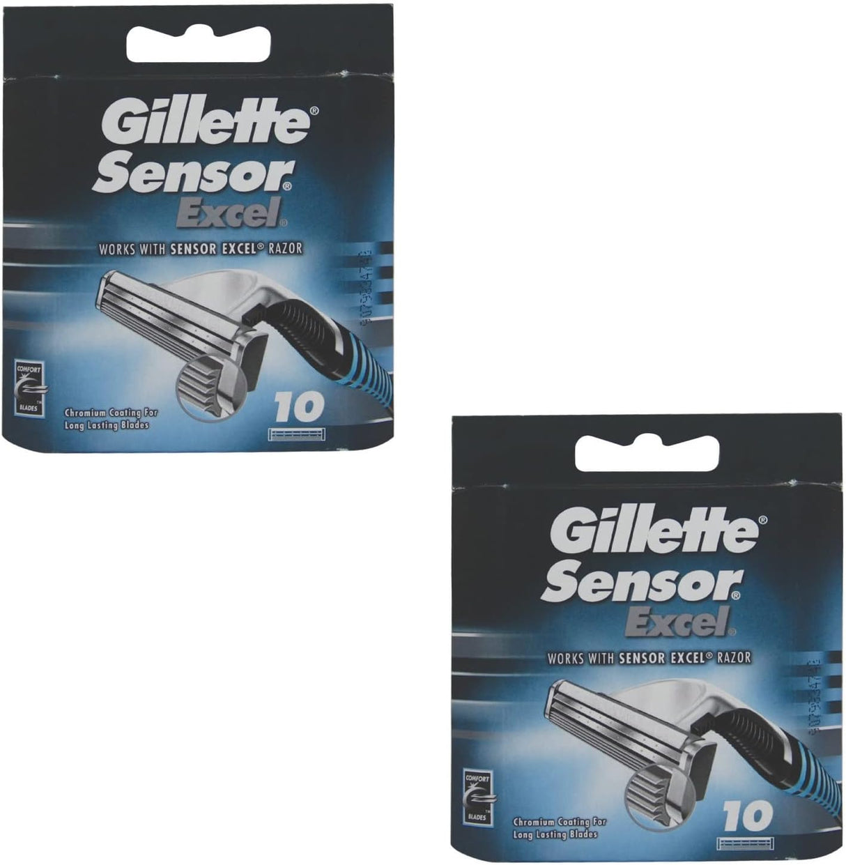 Gillette Sensor Excel Razor Blades - 20 Piece Bundle (2 Packs of 10)