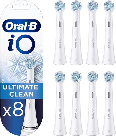 Oral-B iO Ultimate Clean Electric Toothbrush Heads White - 8 Piece Bundle (2 Packs of 4)