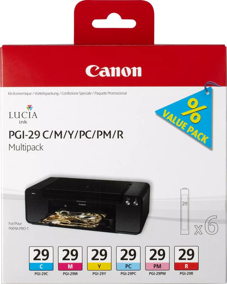 Canon PGI-29 Colour 6 Ink Cartridge Combo Pack - 4873B005