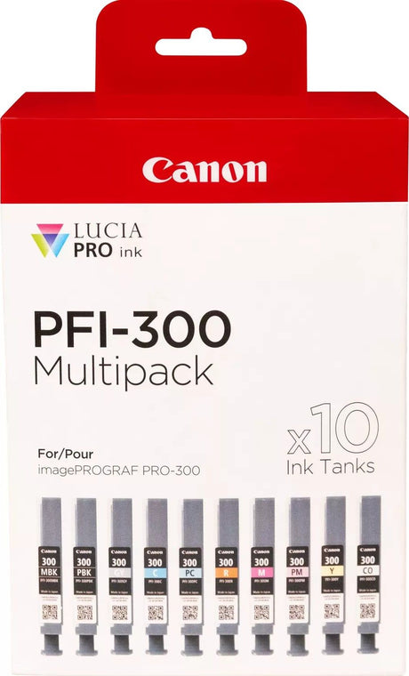 Canon PFI-300 Black and Colour 10 Ink Cartridge Combo Pack - 4192C008