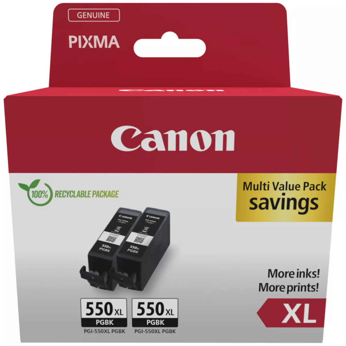 Canon PGI-550XL Black Ink Cartridge Twin Combo Pack - 6431B010