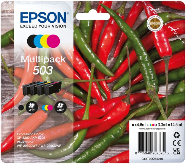 Epson 503 Chillies Black Cyan Magenta Yellow Ink Cartridge Combo Pack