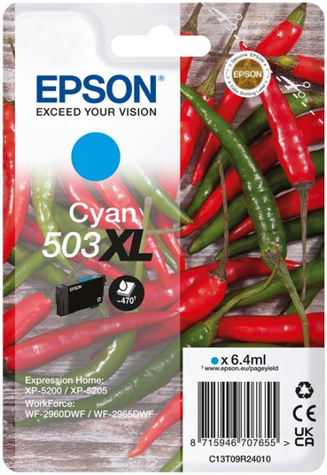 Epson 503XL Chillies Cyan Ink Cartridge