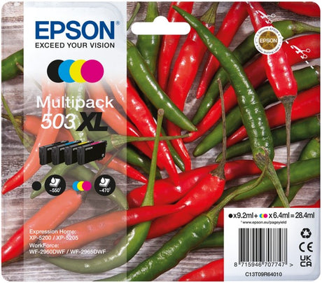 Epson 503XL Chillies Black Cyan Magenta Yellow Ink Cartridge Combo Pack