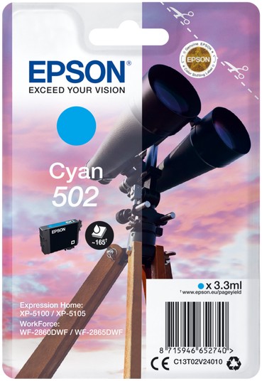 Epson 502 Binoculars Cyan Ink Cartridge