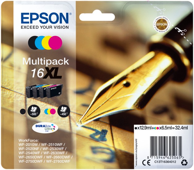 Epson 16XL Pen Black Cyan Magenta Yellow Ink Cartridge Combo Pack