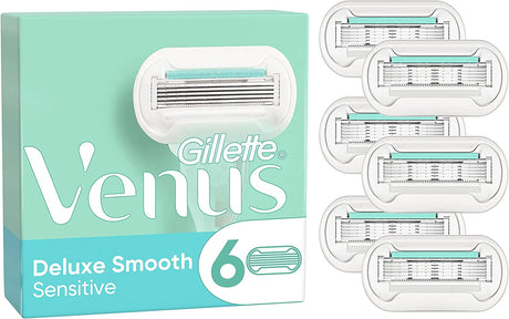 Gillette Venus Deluxe Smooth Sensitive Razor Blades - 6 Pack